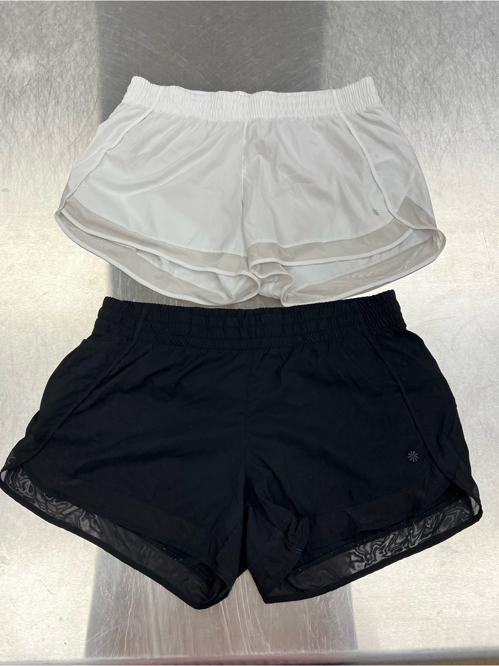 Athleta Women's Athletic Shorts Duo - White & Black Running 4” size L